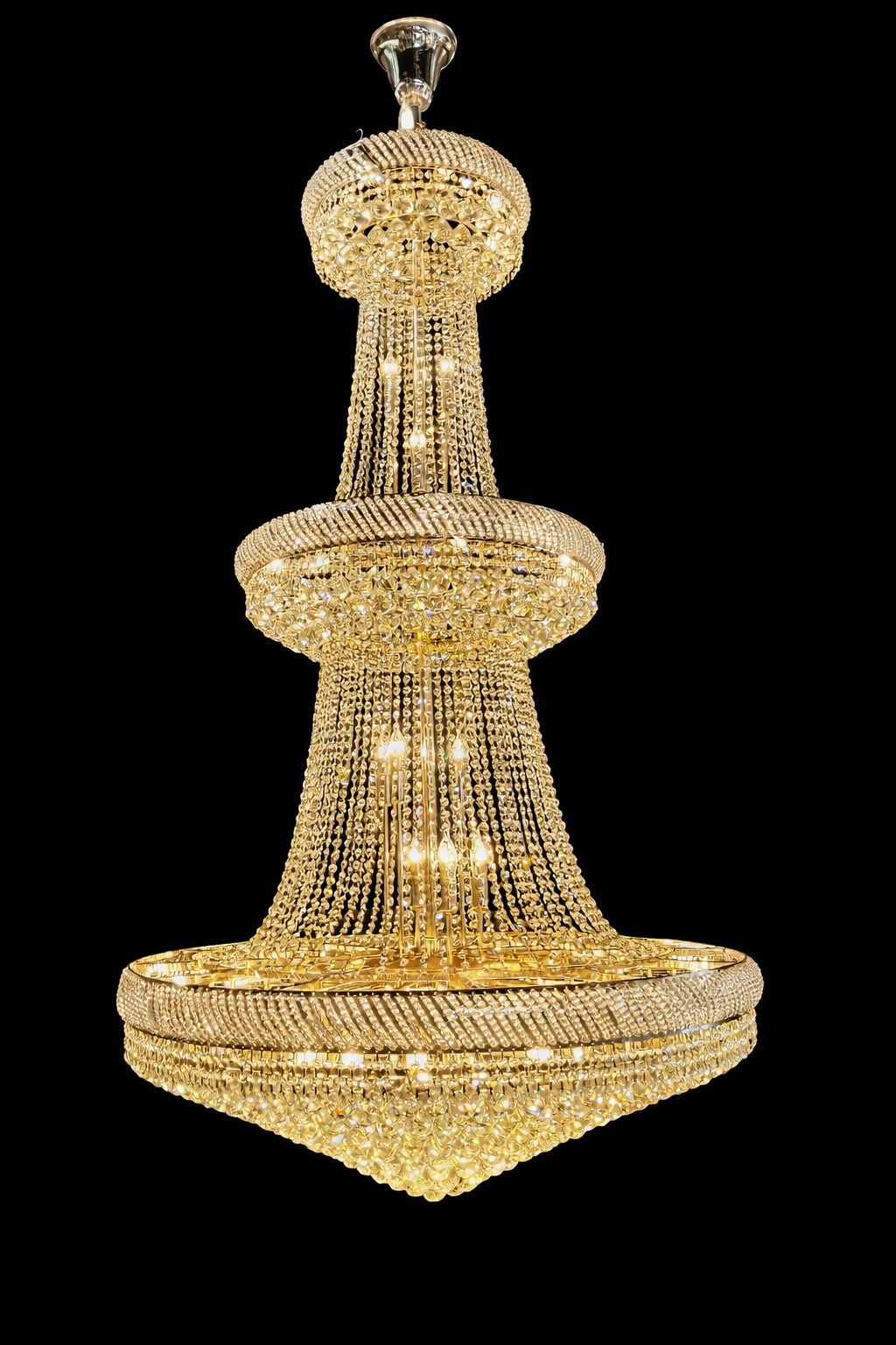 Large Tiered Crystal Chandelier – Grand Double-Volume Statement