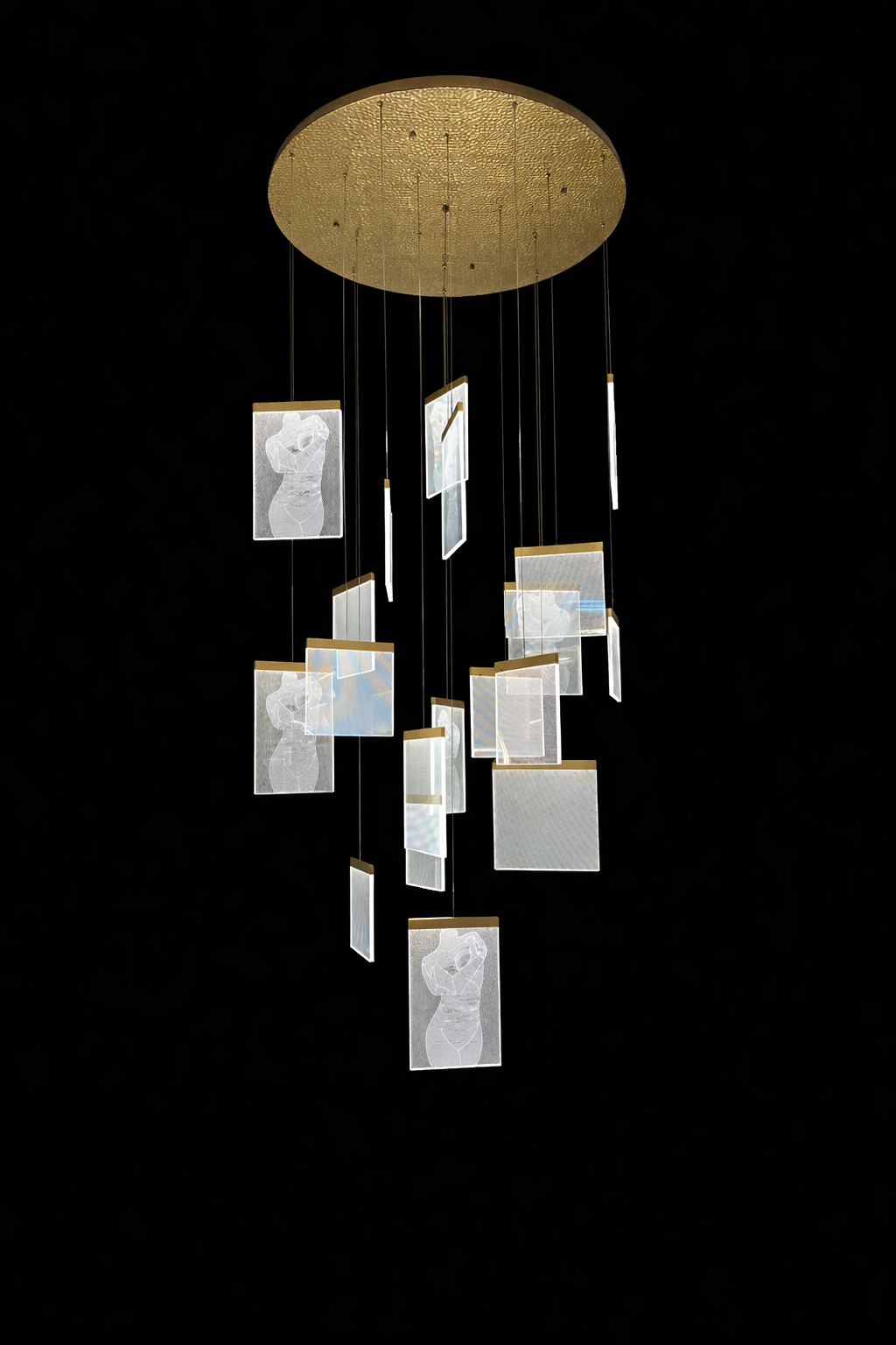 Modern Multi-Drop Artistic LED Chandelier – Statement Lighting