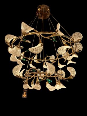 Copper Leaf Chandelier – Illuminated Acrylic Petals