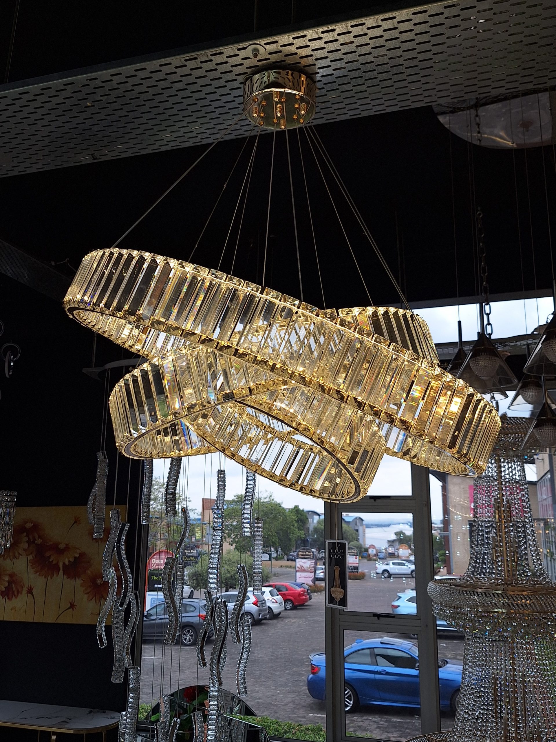 Luxury 3-Ring Crystal Chandelier | Modern LED Ceiling Light - Image 4