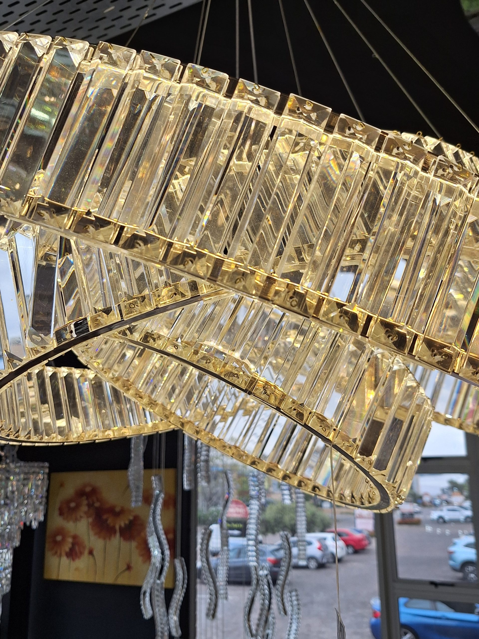 Luxury 3-Ring Crystal Chandelier | Modern LED Ceiling Light - Image 3