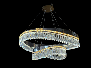 Modern Dual-Ring Crystal LED Chandelier – Contemporary Statement Lighting