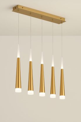 Modern 5 Gold Pendant