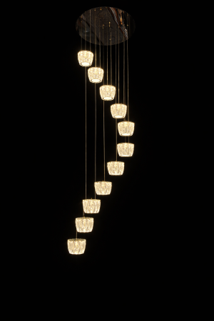 10-Pendant Crystal LED Chandelier – Modern Luxury Statement