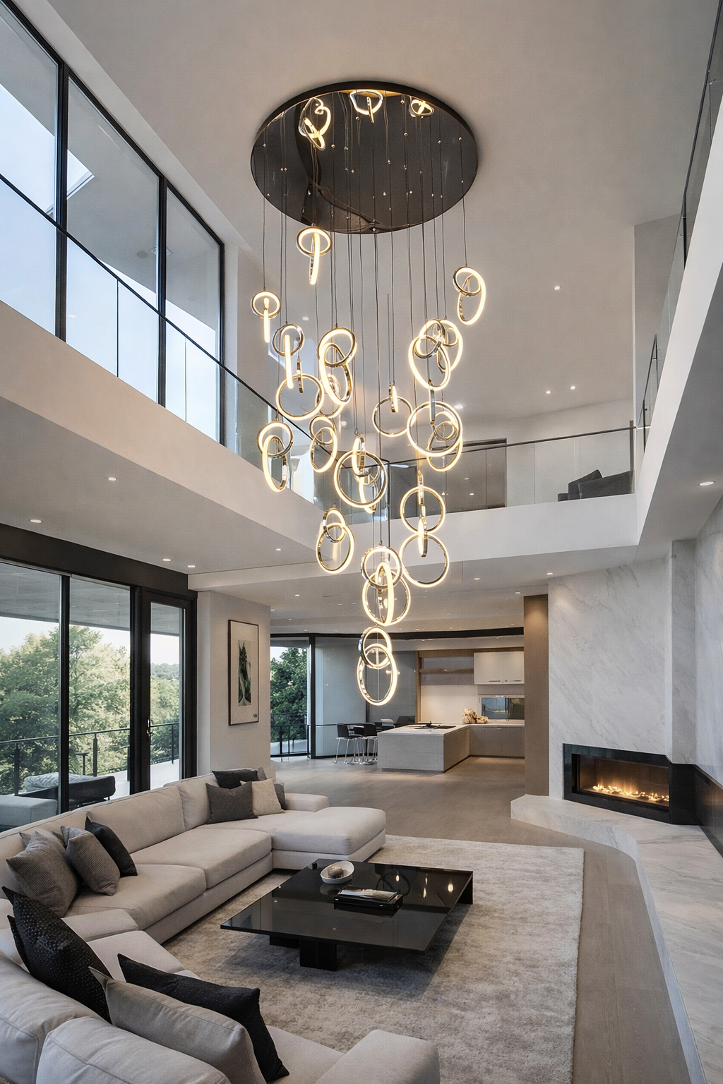 Multi-Ring LED Chandelier – Contemporary Design - Image 2