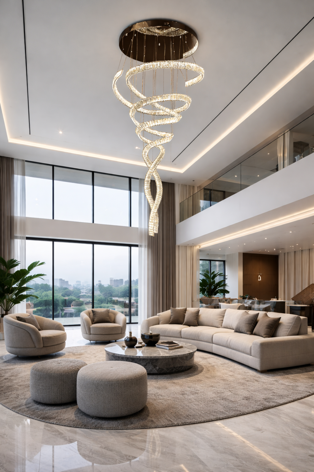 Spiral Crystal Chandelier – Twisted LED Statement | LDC Decor