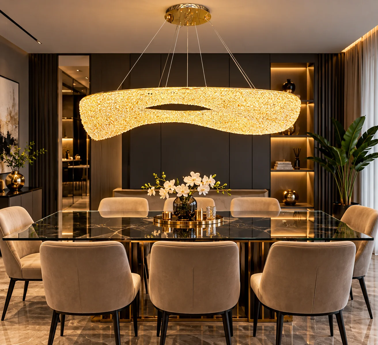 Gold Aura Crystal Chandelier - Image 2