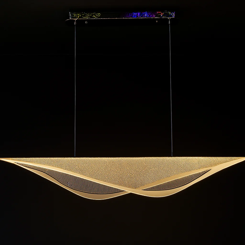 Chrome Wave Linear LED Pendant Chandelier