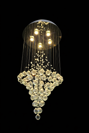 Elegant Cascading Crystal Chandelier – 5 Light GU10 Pendant