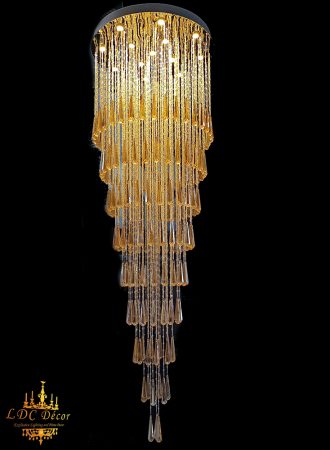 Long Fringe Teardrop Crystal Chandelier
