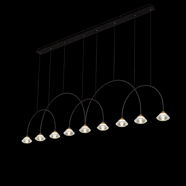 Multi-Arc LED Pendant Light – Modern Black & Gold Statement Lighting