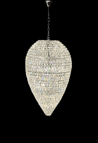 Teardrop Crystal Chandelier – Chrome Luxury Statement Light