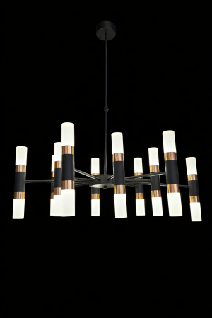 12 Light Black & Gold LED Chandelier 800mm – Modern Statement Design