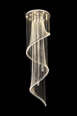 Spiral Cascading Crystal Chandelier – Large GU10 Luxury Ceiling Light