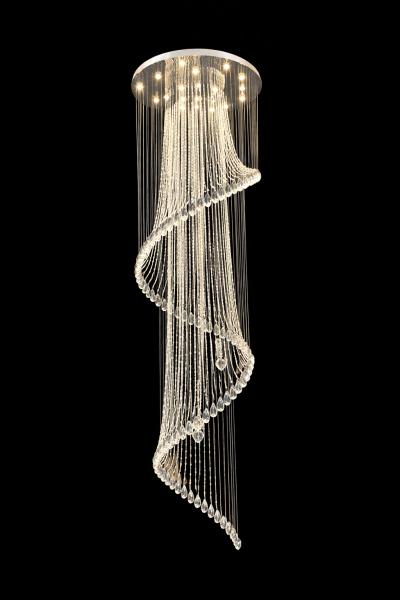 Spiral Cascading Crystal Chandelier – Large GU10 Luxury Ceiling Light