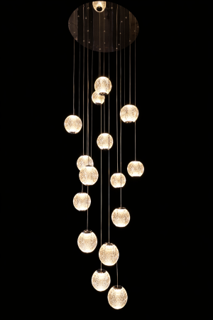 15-Pendant LED Chandelier – Warm White Cascading Ceiling Light