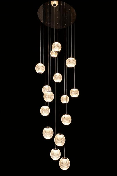 15-Pendant LED Chandelier – Warm White Cascading Ceiling Light