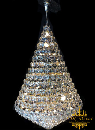 Wide Teardrop Crystal Chandelier