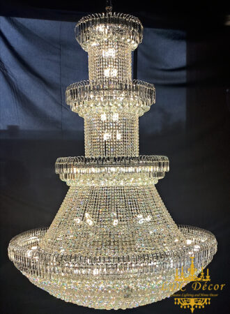 3 Tiered Wide Crystal Chandelier