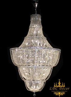 3 Tiered Wide Crystal Chandelier