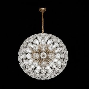 Dandelion Sphere Chandelier – Crystal Chrome Statement