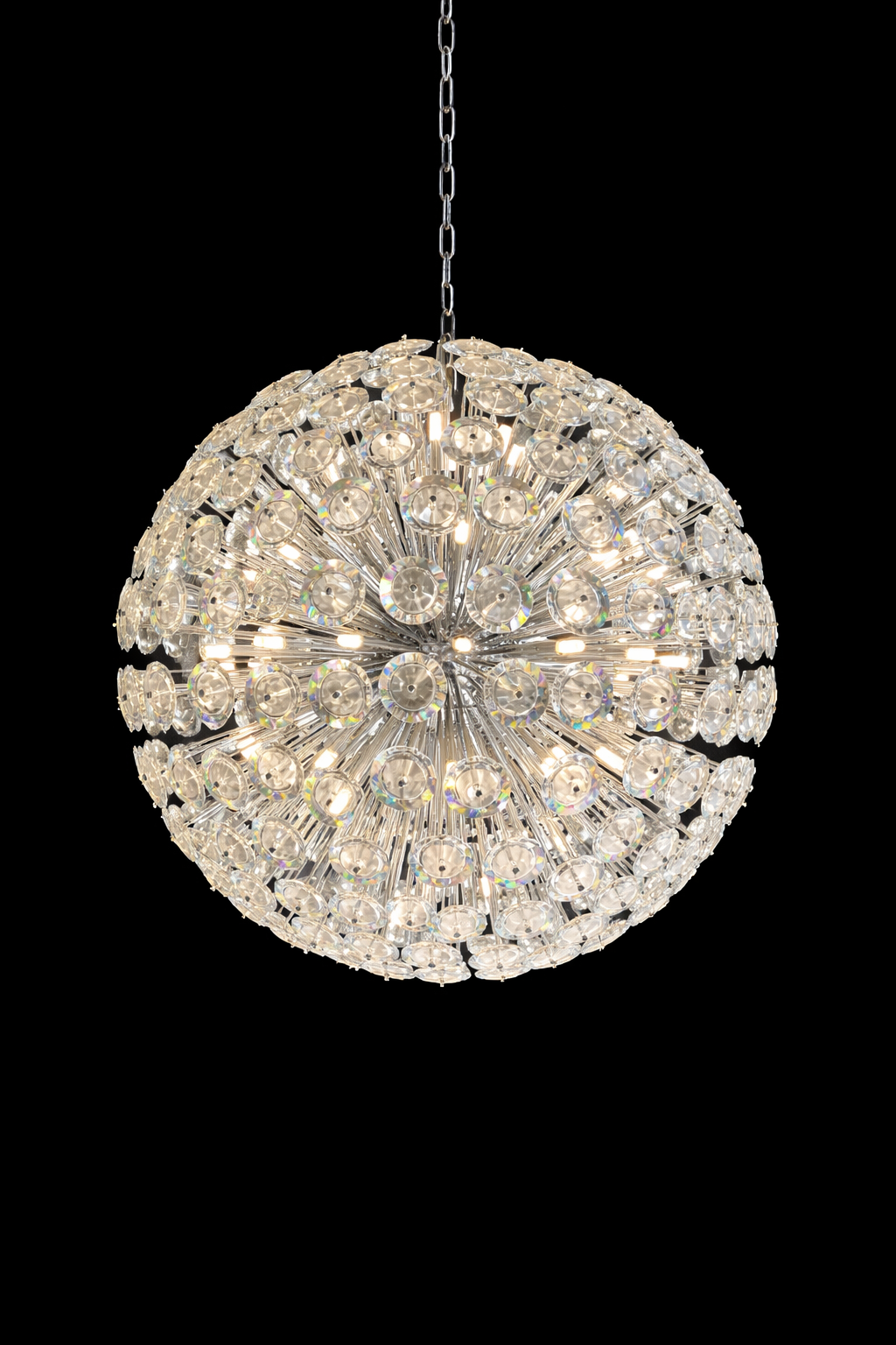 Dandelion Sphere Chandelier – Crystal Chrome Statement - Image 3